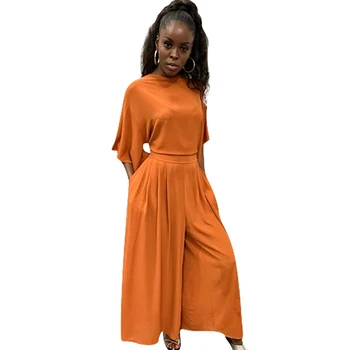 African Haine Femei 2 Bucata Set Dantela Fara Spate Sus Africa De Îmbrăcăminte 2023 Vara Noi Solidă Largi Picior Pantaloni Costum African Utilaje