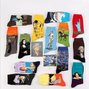 Fierbinte De Vânzare De Artă Creativă Van Gogh Pictura Murala Lume Capodoperă Celebra Pictură În Ulei Serie Unisex Ciorap Amuzant Fericit Femei Șosete Dropship