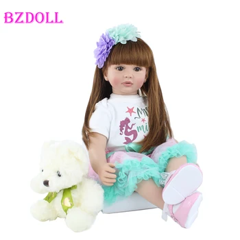 60cm Silicon Vinil Papusa Printesa Pentru Copii Renăscut Toddler Copii Princess Papusa Jucărie Pentru Fete de Moda Cadou de Ziua de nastere