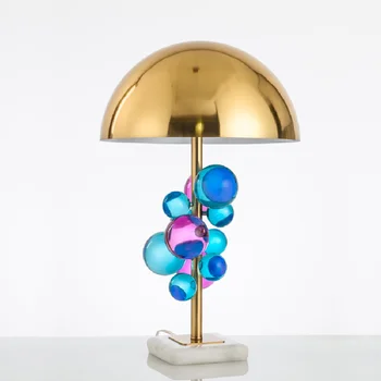 Noua lampa de masa cristal de culoare minge Nordic moderne marmură de aur lampă pentru camera de zi