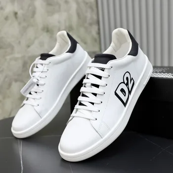 2023 Oameni Noi Pantofi Italia Brand de Lux Alb Negru Respirabil Adidasi din Piele Cuplu PICTOGRAMA Casual Streetwear Pantofi Mărimea 38-45