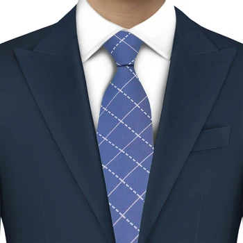 STI 7CM Albastru Verifica Brand de Lux Accesorii Pentru Barbati Costum de Cavaler de onoare, Cadouri de Nunta Cravată de Mătase Cu Print Exclusiv Transport Gratuit