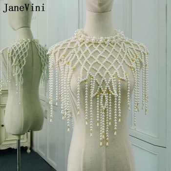 JaneVini Bohemia Lanț Pearl Colier Moda Pentru Femei Body Chain Lanț De Umăr Mireasa Haina De Partid Șal Folie De Accesorii De Nunta