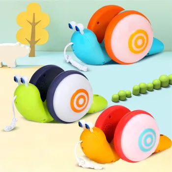 ZK30 Trageți Șir de Desene animate Melc Masina de jucărie Copilul să Învețe să se Târască și Trageți Jucărie cu Lumină și Muzică Educație Timpurie pentru Copii