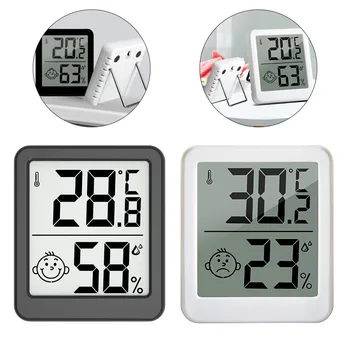 Higrometru Digital al Temperaturii de Inalta Precizie LCD Termometru Digital Cu Suport Metalic Portabil Home Supplies Alb Negru