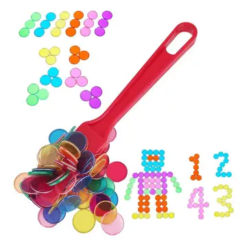Chips-uri de Bingo Magnetic Monede Pentru Copii Chips-uri de Bingo Set Transparent Contoare Cu 100buc se Amestecă Chips-uri de Culoare Jetoane de Joc Contoare Pentru