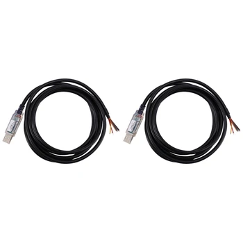 2 buc 1.8 M lungime Sfârșitul cablu,USB-Rs485-Ne-1800-Bt Cablu USB La Serial Rs485 Pentru Echipament Industrial de Control