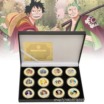Bandai-O singură Bucată de Aur placate cu Aur de Monede Luffy Nami Monedă Comemorativă de Copii Anime Clasic Periferice Colecție de Suveniruri Jucarii