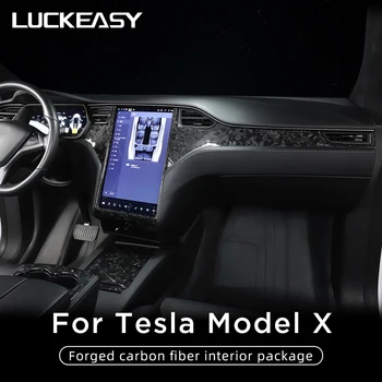 LUCKEASY Pentru Tesla ModelX Mașină Panoul de Control Central Cotiera Cutie Volan Model X Aer Condiționat Priza Carbonfiber Patch