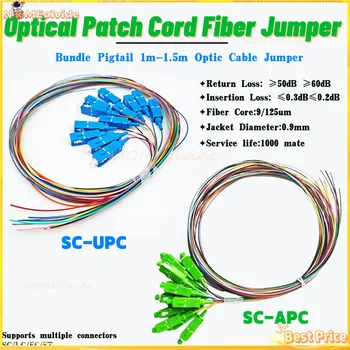 Fibre Optice Pigtial 10/12Core Pachet Coadă 1,5 m Cablu Optic Jumper Optica Patch Cord Cablu Rezistent Simplex Singur Modul de 0.9 mm