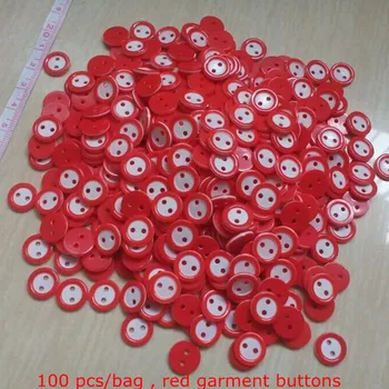 11 mm bomboane de culoare buton rotund 2 găuri roșii copil de îmbrăcăminte butoane