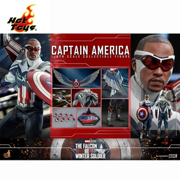 În Stoc Hottoys 1/6 TMS040 Captain America Soimul si Iarna Soldat HT Original Marvel Anime Figurine Model