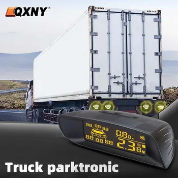 Camion Parktronic Senzor de Parcare 4 Kit de mers înapoi Backup Radar Display LCD Pentru Van Rv Camion Remorcă Voce Detector Semnal de Alarmă Autobuz