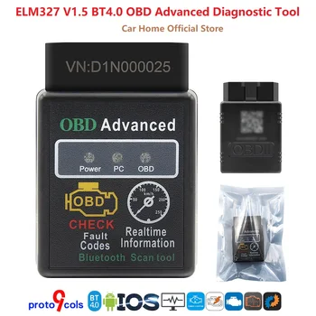 De înaltă Calitate HH OBD V1.5 BT4.0 ELM327 OBD2 Scanner Cititor de coduri Auto Profesional Instrument de Diagnosticare Pentru IOS, Android și PC-ul