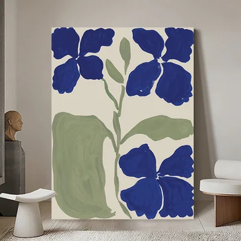 Moderne Manual de Abstract Flori și Frunze Pictura in Ulei pe Panza Arta de Perete Camera de zi Dormitor Bar Studio Canapea Decor