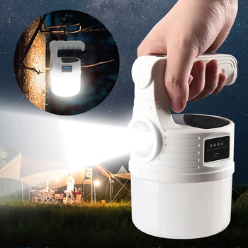 În aer liber Lanterna Solara de Încărcare USB Lumini de Noapte IP65 Stea Stand de Piață LED Camping Pană de curent de Urgență Becuri Lampă Portabilă