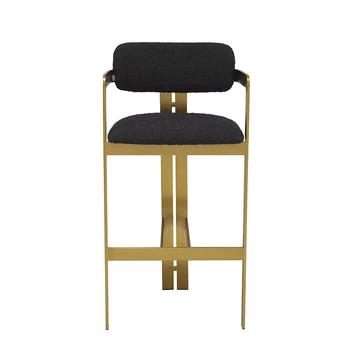 Personalizat Italian de lux lumina miel țesătură de lână din oțel inoxidabil scaun pentru bar living bara spate cotiera înaltă bar, scaun bar, scaun