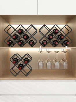 Rack de vin ornamente rack de vin de vin de diamant zăbrele lattice acasă depozitare sticla raft