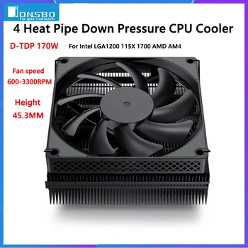JONSBO HX4170D 4 Conducte de Căldură în Jos Presiunea Cooler CPU 4Pin PWM Fan Pentru ITX Cazul Răcitorului de Aer de la Radiator Intel LGA1700 115X 1200 AM4