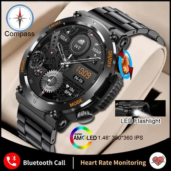 2023 Nou în aer liber smartwatch pentru bărbați BT Apel 1.46 inch busola monitor de ritm Cardiac somn tracker ceasuri 123+ modul sport Ceas Barbati