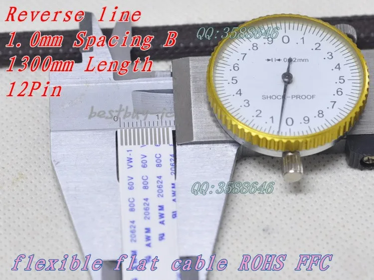 1.0 mm Spațiere +1300 mm Lungime +12PinB / Reverse linia de sârmă Moale FFC Flexibil Cablu Plat. 12P*1.0 B*1300mm1