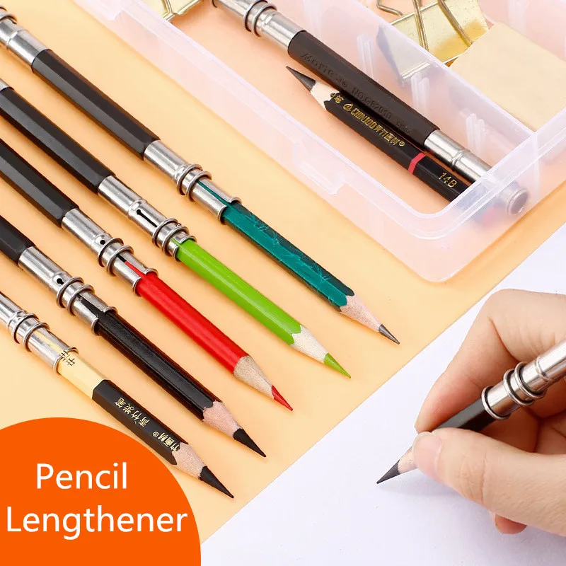 100buc Creion lengthener Metal dublu încheiat schiță creion prelungirea 13 cm CREION-SUPORT din oțel inoxidabil caz creion1