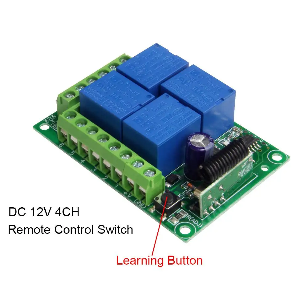 10buc 433Mhz rf Universal Wireless de Control de la Distanță DC 12V 4 CANALE Comutare a Releului Modul Receptor + 4buc RF controllor Transmițător DIY1