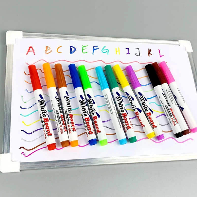 12 Culori Whiteboard Markere Erasable Colorate, Stilouri-Marker Creta Lichid Pixuri pentru Birou Școală Tabla Tabla1