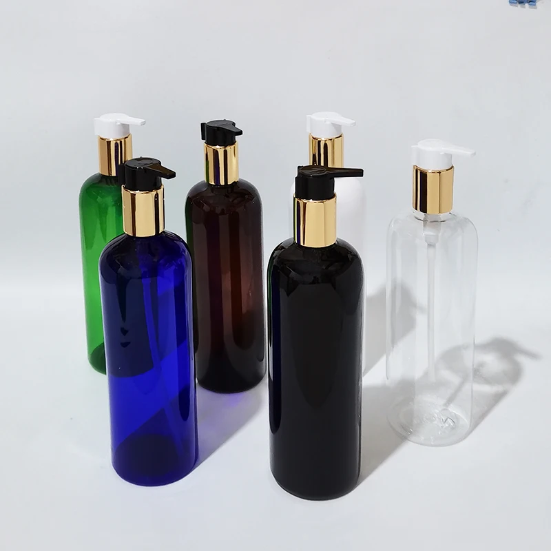 15buc 500ml Gol Guler de Aur Lotiune de Pompa din Plastic Negru Sticle,Dozator de produse Cosmetice Recipient Pentru Sampon Gel de Dus Sapun Lichid1