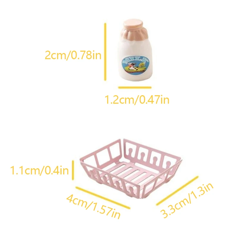 1Set 1:12 casă de Păpuși în Miniatură Lapte cu Coș Bea Model de Bucatarie Accesorii Pentru Casă de Păpuși pentru Copii Pretinde Juca Jucării1