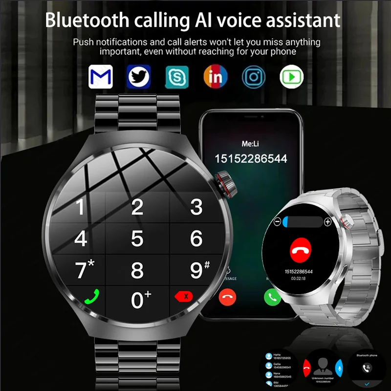 2023 NFC Smart Watch Bărbați GT4 POR 1.53-Inch de 360*360 HD AMOLED Touch Screen GPS Ceas Sport Barbati Inima Rata de Zahăr din Sânge Smartwatch1