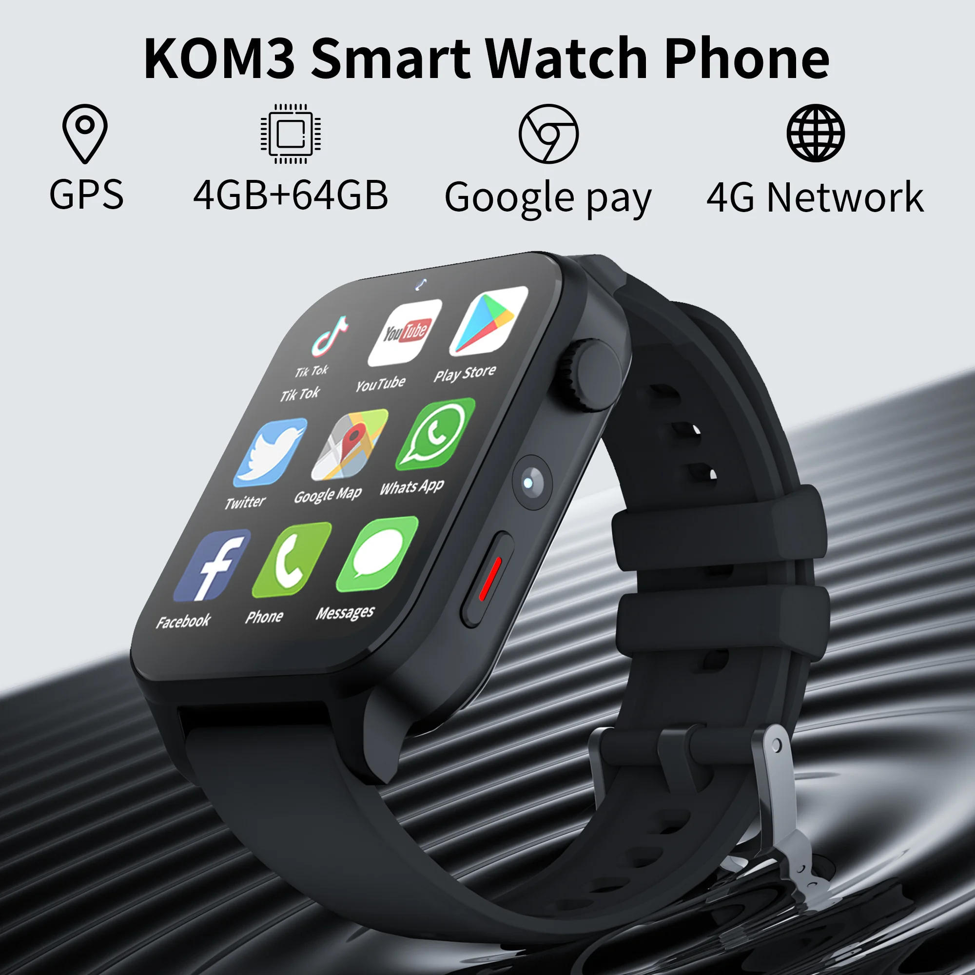 2023 NewKOM3 4G Internet Ceas Inteligent Telefon 4GB 64GB, Android 9.0 GPS 1.99