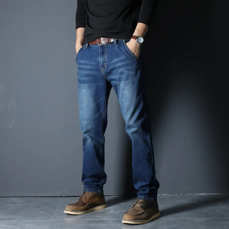 2023 Noua Moda Casual Slim Blugi Barbati este Simplu Pantaloni pentru Bărbați de Înaltă Calitate Blugi Largi Spălat Blugi Ripped Denim Blugi Conice1