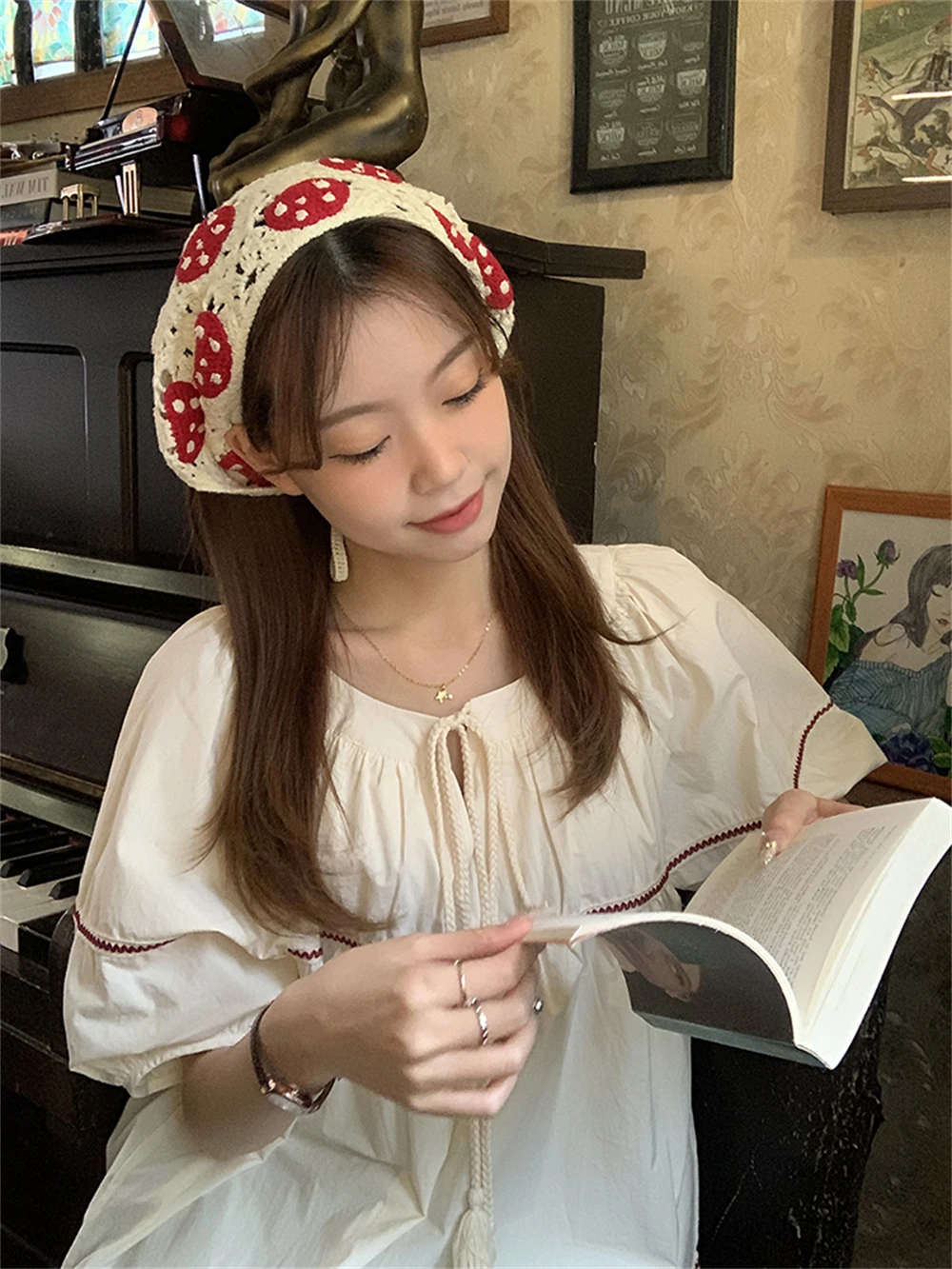 2023 Nouă Primăvară/Vară Women ' s Wear Japoneză Navetiști Inima de Reparare Liber Ciucure Papusa Tricou Maneca Scurta Tricou Personalizat1