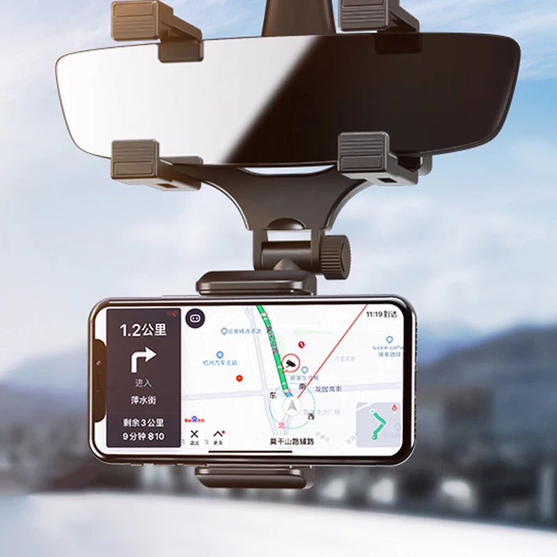 360° Auto Suport de Telefon Rotativ Multi-funcție Auto Oglinda Retrovizoare Scaun Agățat Clip Suport Universal de Navigare GPS Suport1