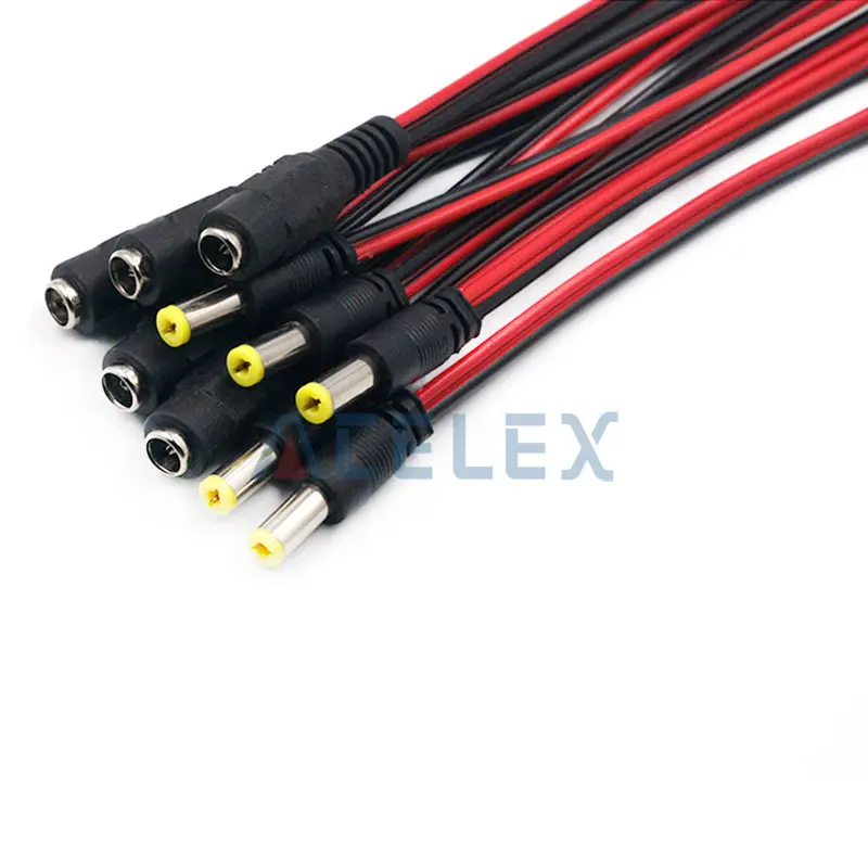 5pcs DC putere de sex masculin de sex feminin cablu 12V DC Plug cablu Adaptor Conector pentru CCTV aparat de Fotografiat DC mufa 5.5*2.1 mm 5.5x2.11