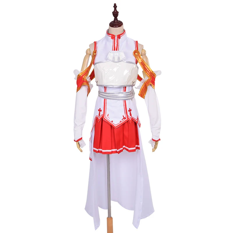 Anime-ul Sword Art Online Yuuki Asuna Rochie de Costume Cosplay Uniformă pentru Halloween SAO Asuna Costum de Luptă Tinutele Set Complet cu Peruca1