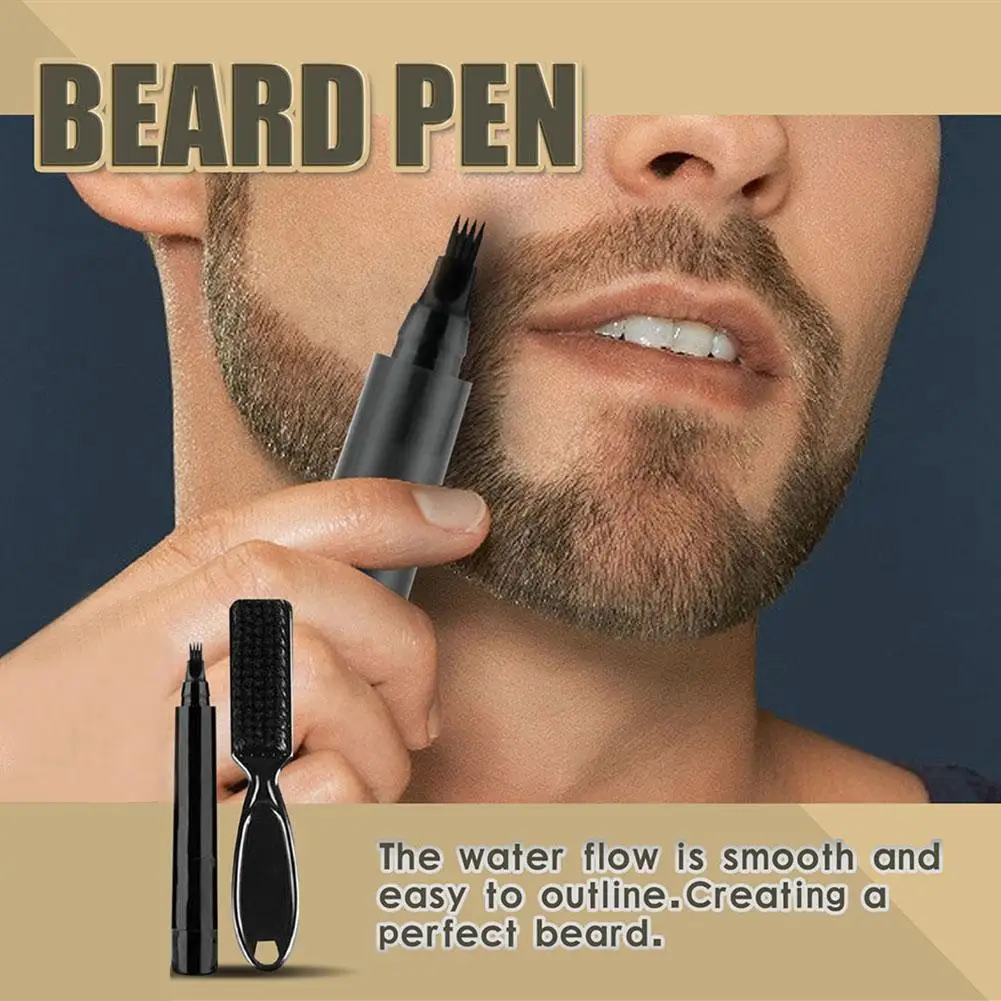 Barba Pen Frizer Creion Și Perie Barba Enhancer Durată de Colorat Reparații Barba Cosmetice rezistente la apa de Umplere Instrumente de Oameni B3Z01