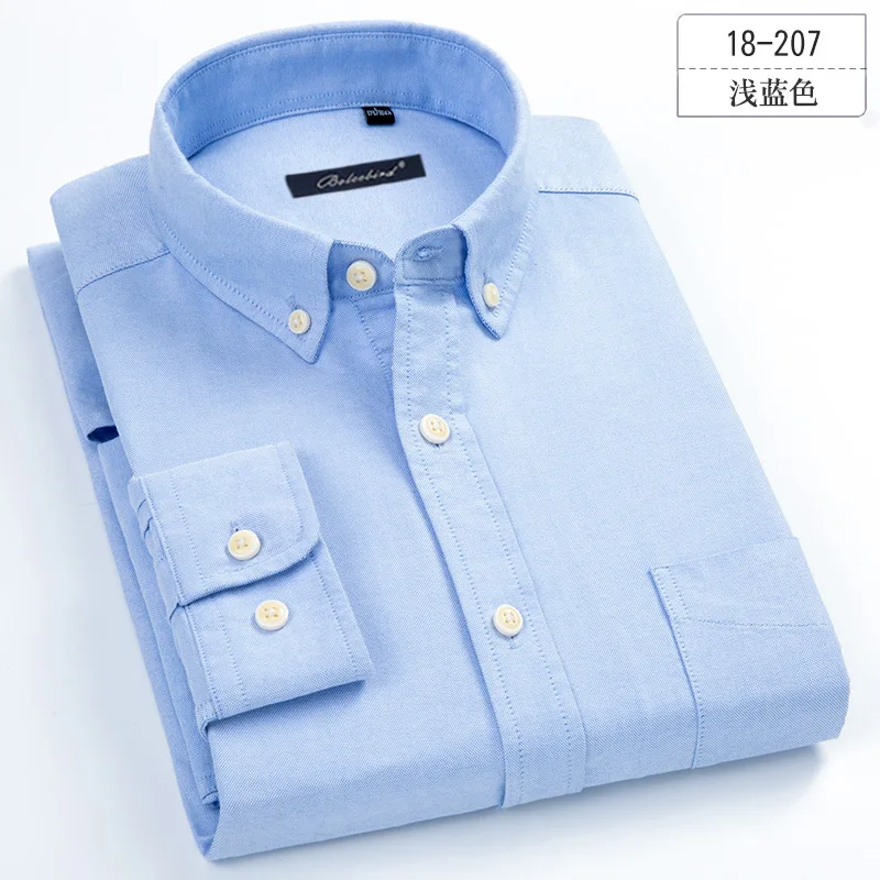Bumbac Oxford cu Dungi, Carouri Longsleeve Shirt pentru Bărbați Cămăși de Înaltă Calitate Culoare Pură de Afaceri Button Up Shirt 8XL 7XL1