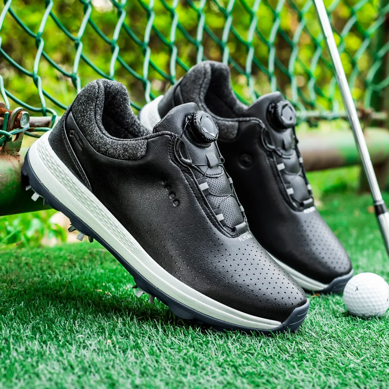 Bărbați și femei de golf profesionist pantofi alb-negru rezistent la apa golf piroane adidași bărbați pe plus dimensiune 40-471