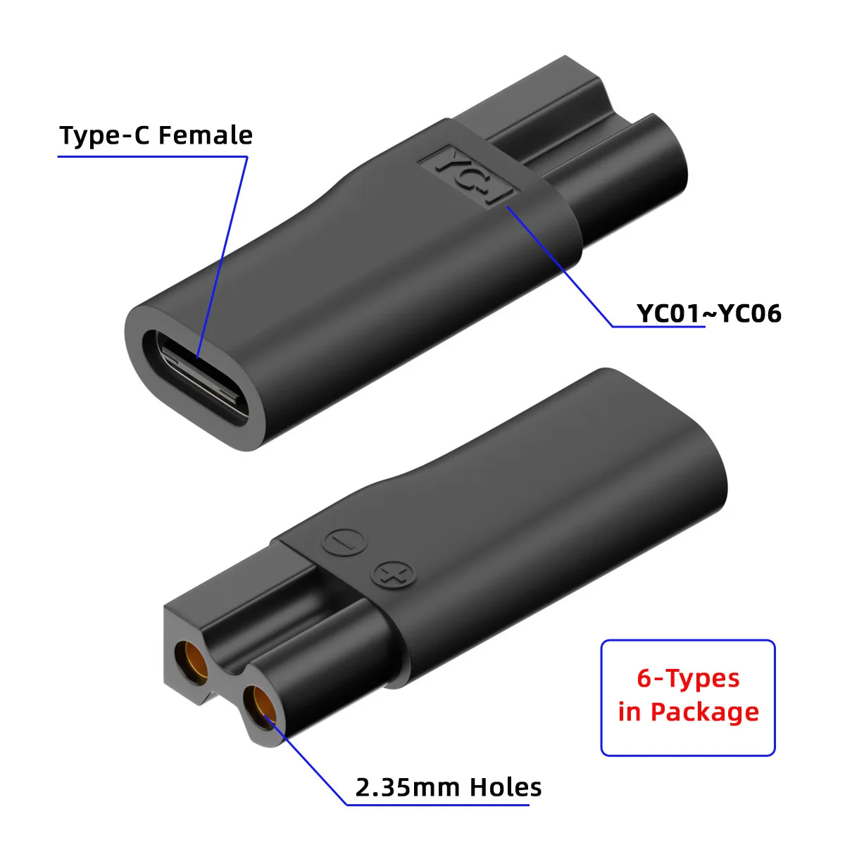 CY Instrumente de Frumusete Barba aparate de Ras și Tuns USB-C de sex Feminin la 2Pin 5V DC de Alimentare de Încărcare Adaptor Electric pentru Tuns 6Pcs/Set1