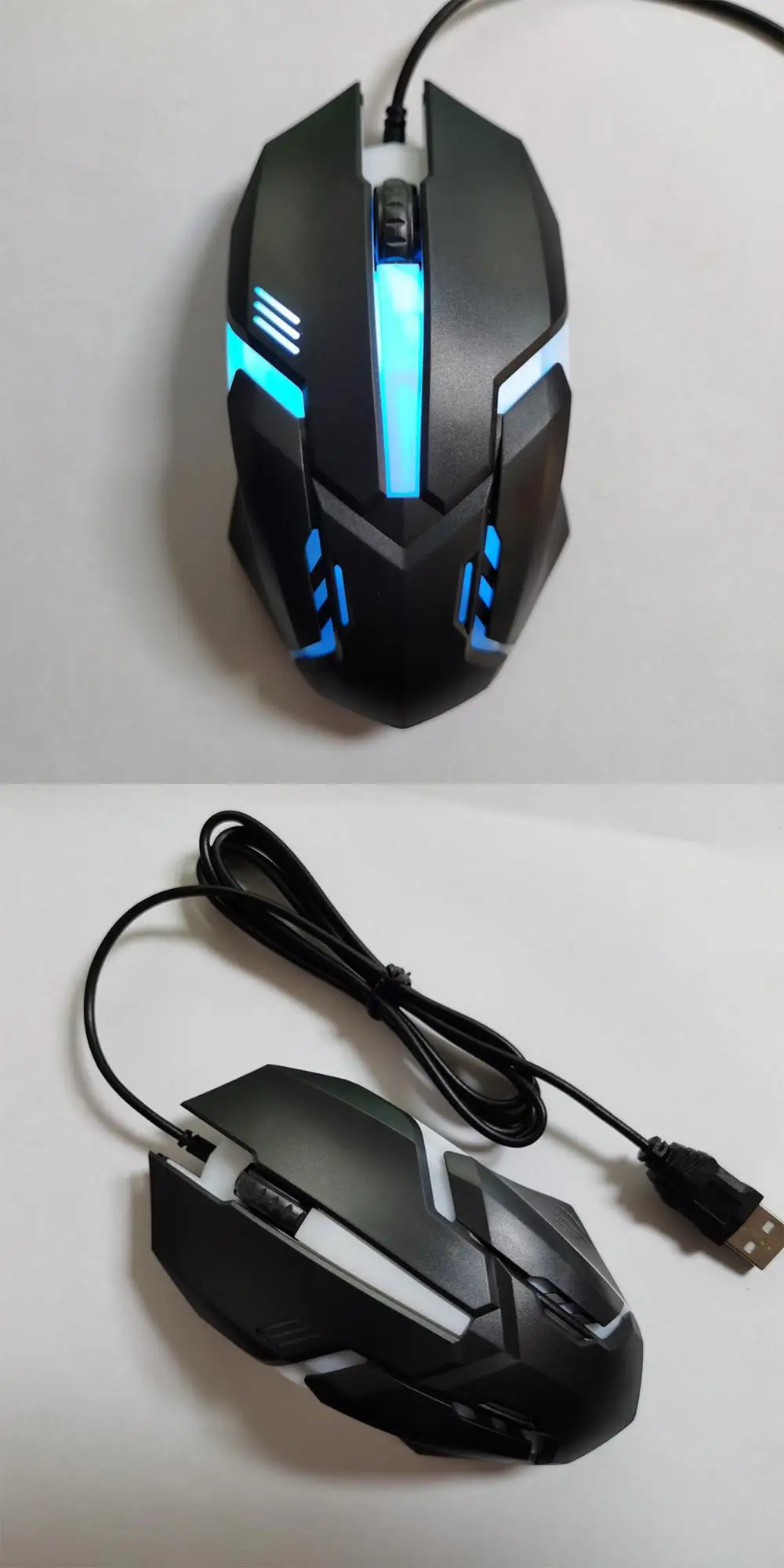 Colorate Optic Mouse-Ul Cu Fir De Lumină Și Netedă, Luminoasă Mouse-Ul Prin Cablu Link-Ul Anti Rulare Tulburare Biroul De Mouse-Ul Computerului1