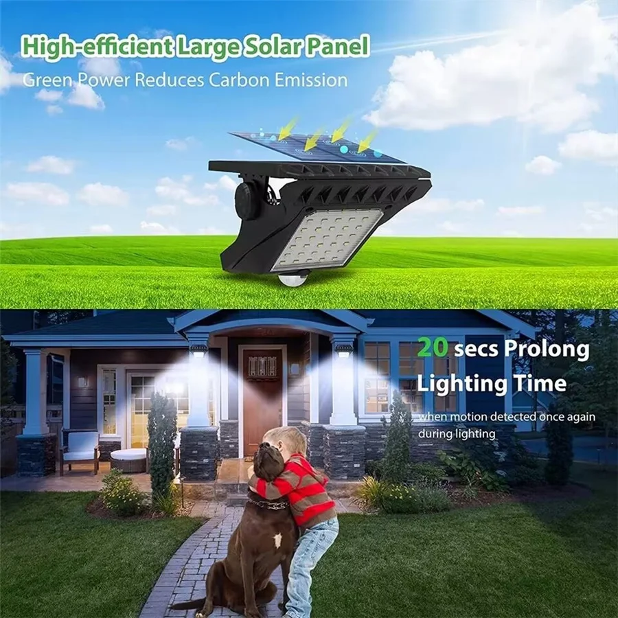 DUS Solar, Grădină în aer liber de Lumină Senzor de Mișcare Lumini de Perete rezistent la apa IP65 Camping Lumină pentru Patio Gard Punte Perete Cort Clip Lampa1