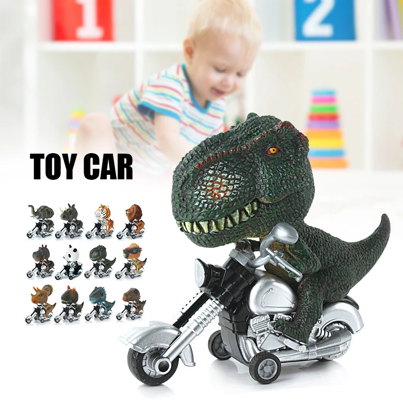 Dinozaur Jucărie Mașină De Animale Desene Animate De Inerție Model De Motocicleta Creative Cadouri De Ziua De Nastere Pentru Copii1