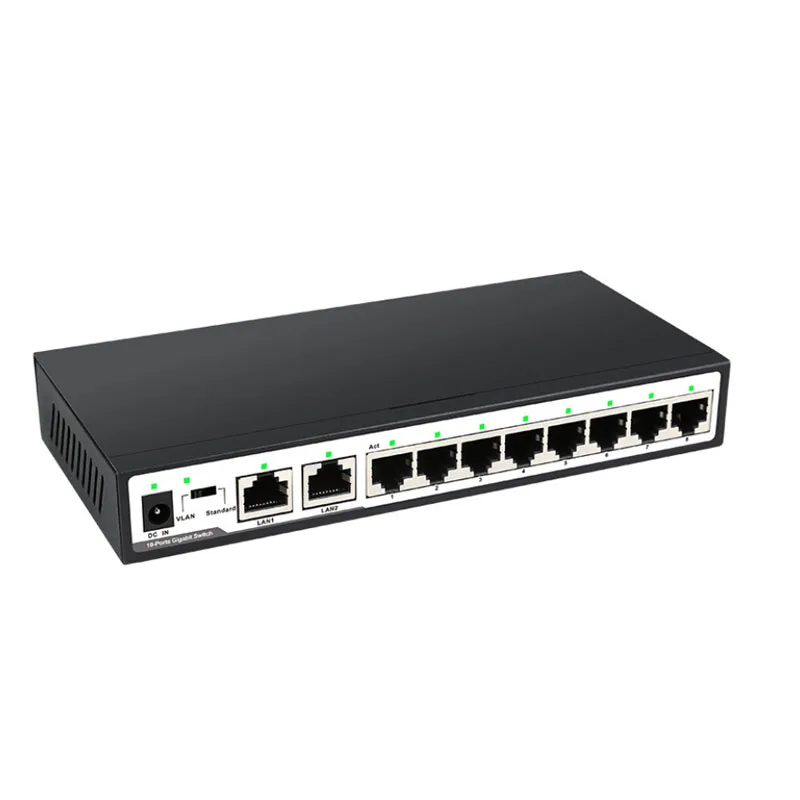 Fast Ethernet joc 10Ports switch gigabit Internet Splitter Ethernet Inteligent de Rețea de Comutare 10/100/1000mbps RJ45 Hub RJ45 comutator1