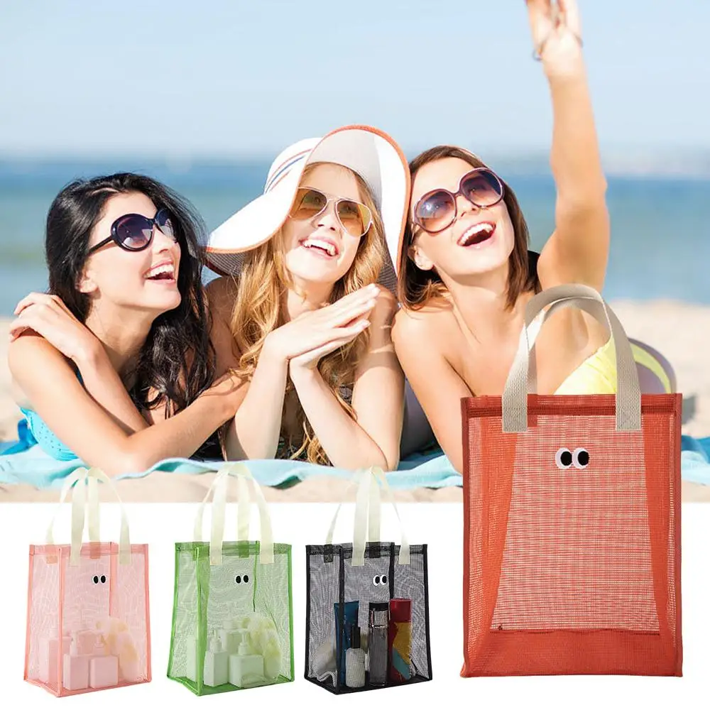 Geantă de plajă Pentru Femei de Vară Minunat Ochi cu Ochiuri Mari Tote Sac Înoate în Piscină Sac Pentru Jucarii Alimentar de Stocare Net Sac de Cumpărături Refolosibile C6O61