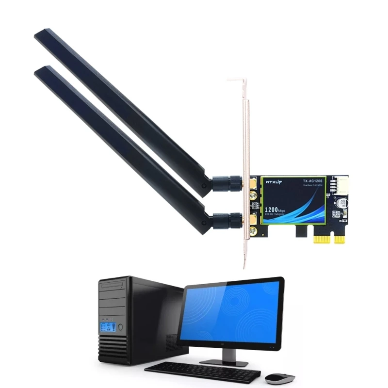 H4GA PCIE placa WIFI 1200Mbps Adaptor Wireless Bluetooth-compatible4.0 PCI-E1