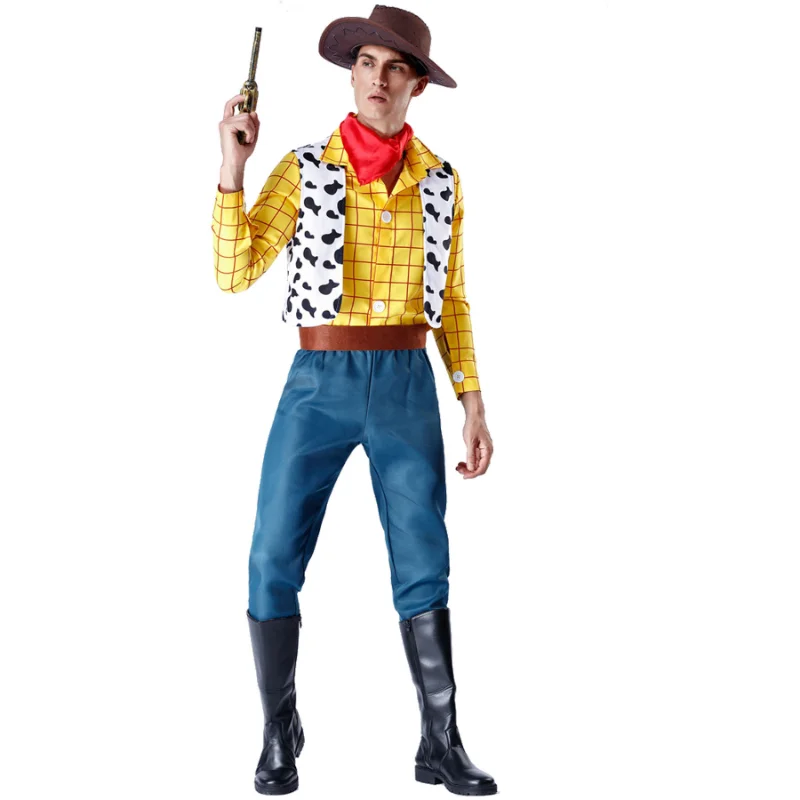Halloween Cosplay Costum Toy Story Woody Cuplu Costum Cowboy Vest Bărbați și Femei Partid Etapă Purta Anime Cosplay1