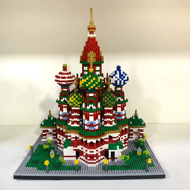 Jucărie pentru Copii Sf Vasile Catedrala Biserica Templul 3D Mini Diamond Blocuri Caramizi de constructie Arhitecturii Mondiale1