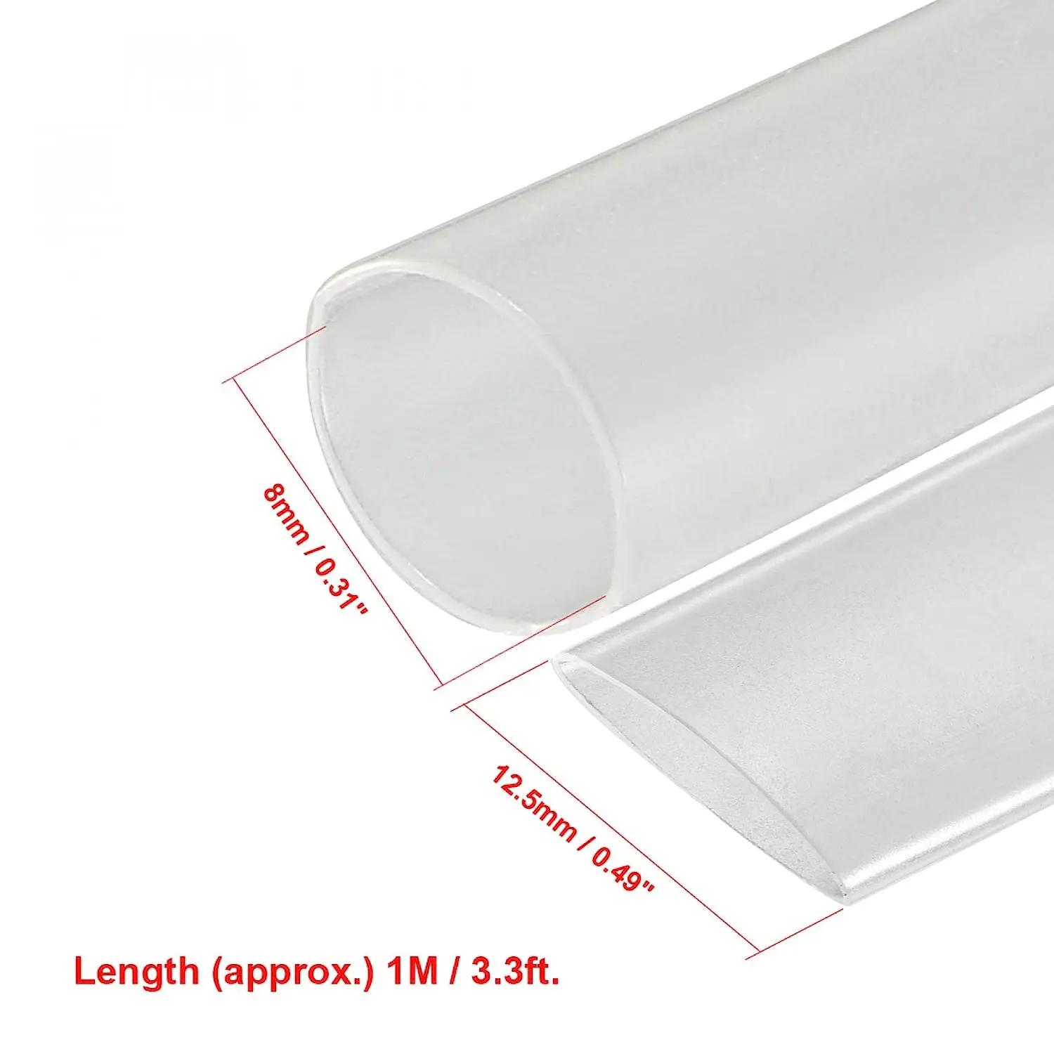 Keszoox Heat Shrink Tubing 5/16 inch(8mm) Dia 12,5 mm Plat Lățime de 2:1 de Căldură Psihiatru Tub de Sârmă Folie 3.3 ft Clar1
